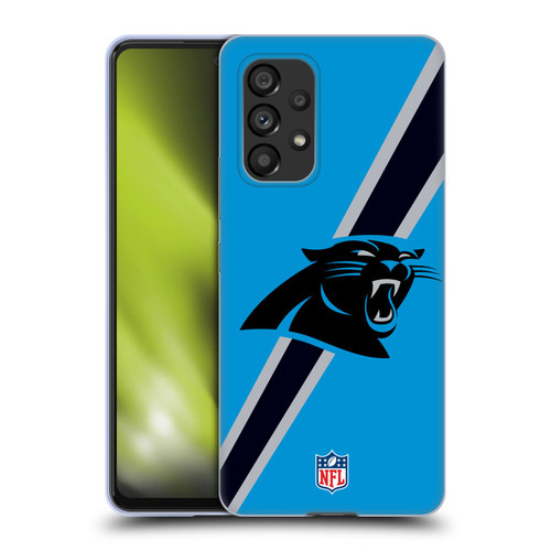 NFL Carolina Panthers Logo Stripes Soft Gel Case for Samsung Galaxy A53 5G (2022)