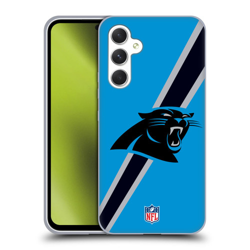 NFL Carolina Panthers Logo Stripes Soft Gel Case for Samsung Galaxy A54 5G