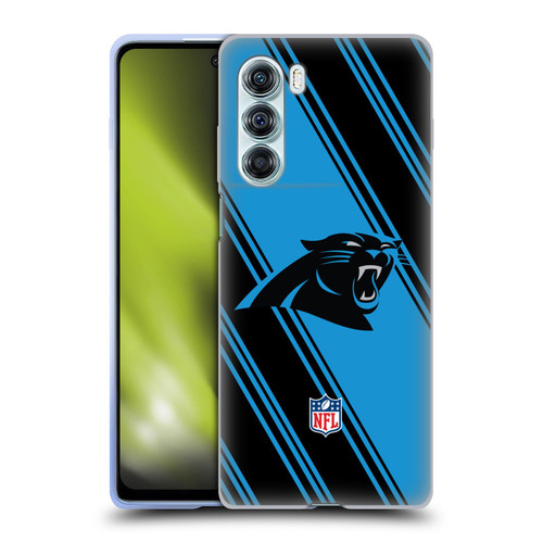 NFL Carolina Panthers Artwork Stripes Soft Gel Case for Motorola Edge S30 / Moto G200 5G
