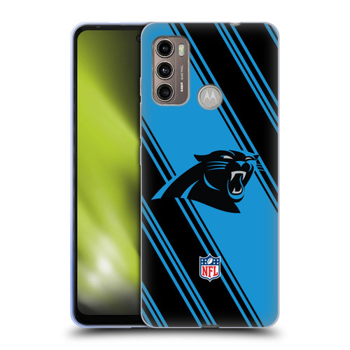 NFL Carolina Panthers Artwork Stripes Soft Gel Case for Motorola Moto G60 / Moto G40 Fusion