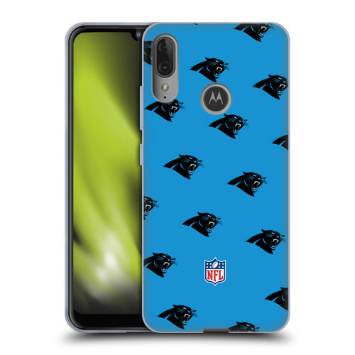 NFL Carolina Panthers Artwork Patterns Soft Gel Case for Motorola Moto E6 Plus