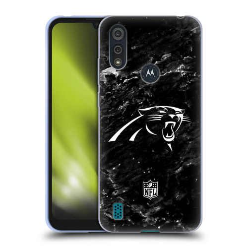 NFL Carolina Panthers Artwork Marble Soft Gel Case for Motorola Moto E6s (2020)