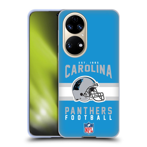 NFL Carolina Panthers Graphics Helmet Typography Soft Gel Case for Huawei P50
