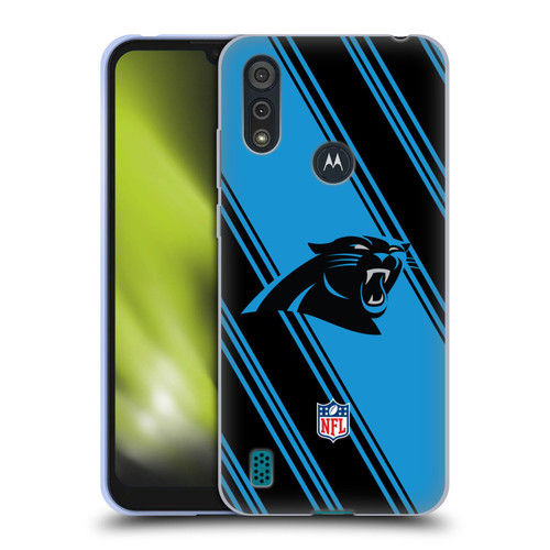 NFL Carolina Panthers Artwork Stripes Soft Gel Case for Motorola Moto E6s (2020)