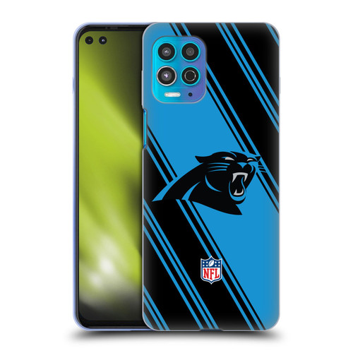 NFL Carolina Panthers Artwork Stripes Soft Gel Case for Motorola Moto G100