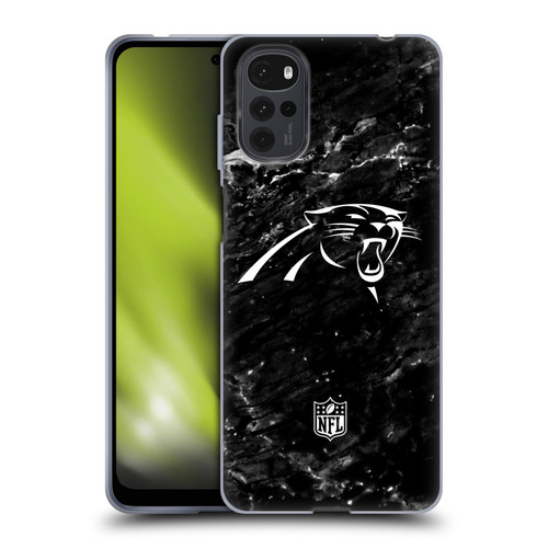 NFL Carolina Panthers Artwork Marble Soft Gel Case for Motorola Moto G22