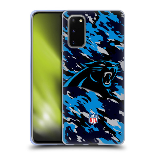 NFL Carolina Panthers Logo Camou Soft Gel Case for Samsung Galaxy S20 / S20 5G