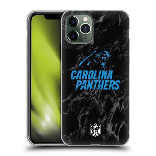 NFL Carolina Panthers Graphics Coloured Marble Soft Gel Case for Apple iPhone 11 Pro