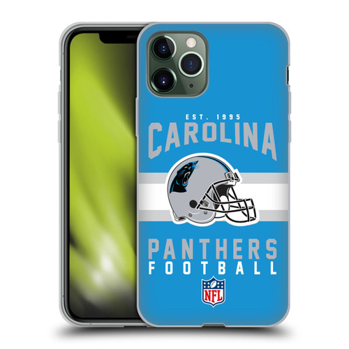 NFL Carolina Panthers Graphics Helmet Typography Soft Gel Case for Apple iPhone 11 Pro