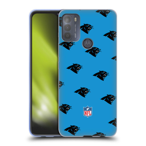 NFL Carolina Panthers Artwork Patterns Soft Gel Case for Motorola Moto G50