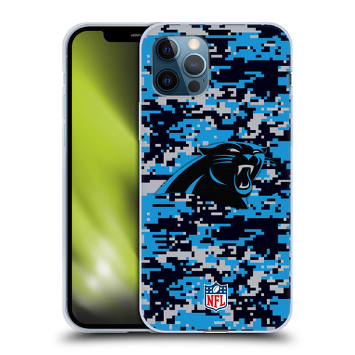 NFL Carolina Panthers Graphics Digital Camouflage Soft Gel Case for Apple iPhone 12 / iPhone 12 Pro
