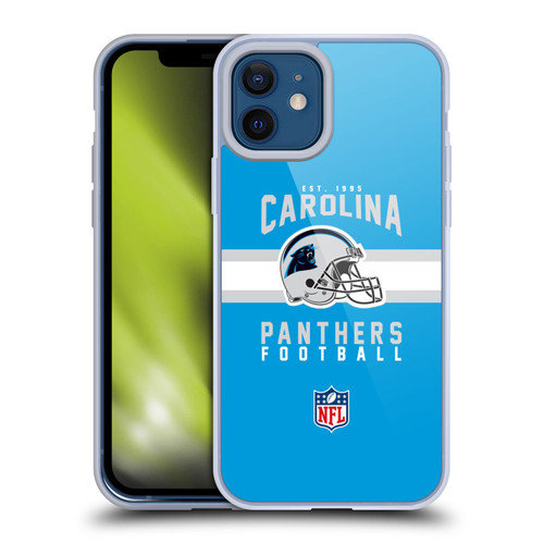 NFL Carolina Panthers Graphics Helmet Typography Soft Gel Case for Apple iPhone 12 / iPhone 12 Pro