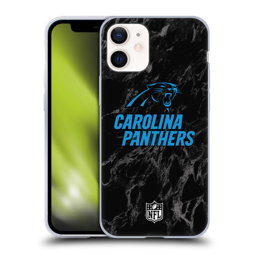 NFL Carolina Panthers Graphics Coloured Marble Soft Gel Case for Apple iPhone 12 Mini