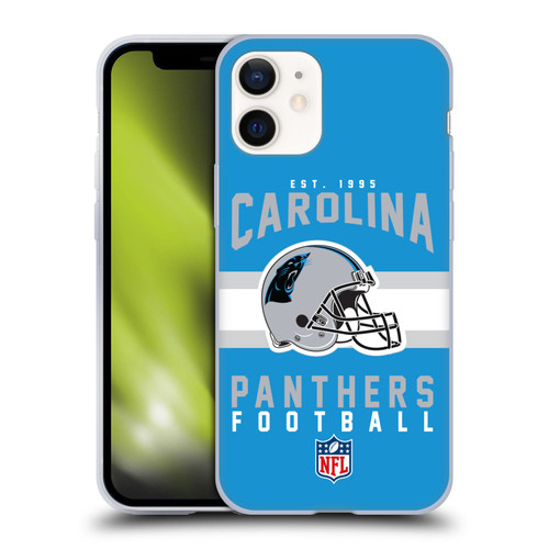 NFL Carolina Panthers Graphics Helmet Typography Soft Gel Case for Apple iPhone 12 Mini
