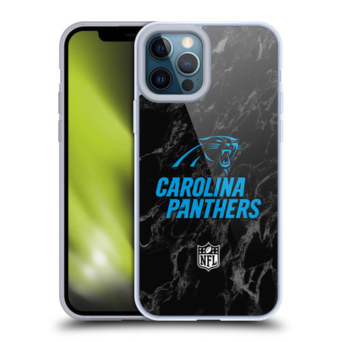 NFL Carolina Panthers Graphics Coloured Marble Soft Gel Case for Apple iPhone 12 Pro Max