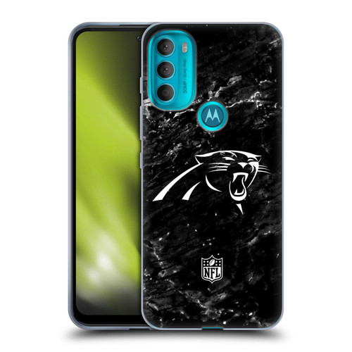 NFL Carolina Panthers Artwork Marble Soft Gel Case for Motorola Moto G71 5G