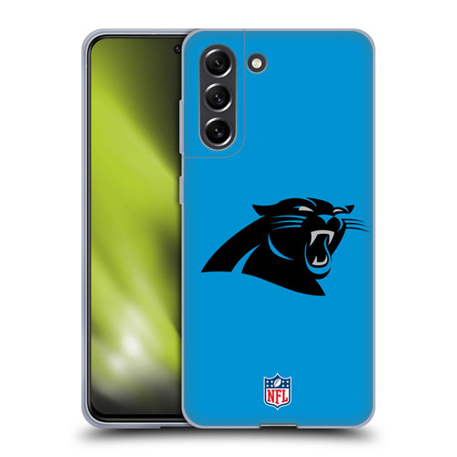 NFL Carolina Panthers Logo Plain Soft Gel Case for Samsung Galaxy S21 FE 5G