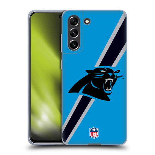 NFL Carolina Panthers Logo Stripes Soft Gel Case for Samsung Galaxy S21 FE 5G