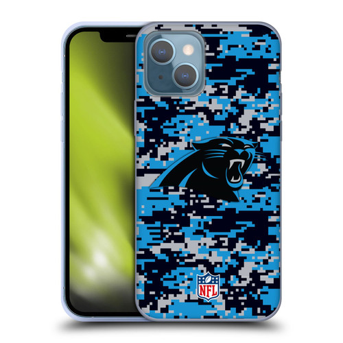 NFL Carolina Panthers Graphics Digital Camouflage Soft Gel Case for Apple iPhone 13