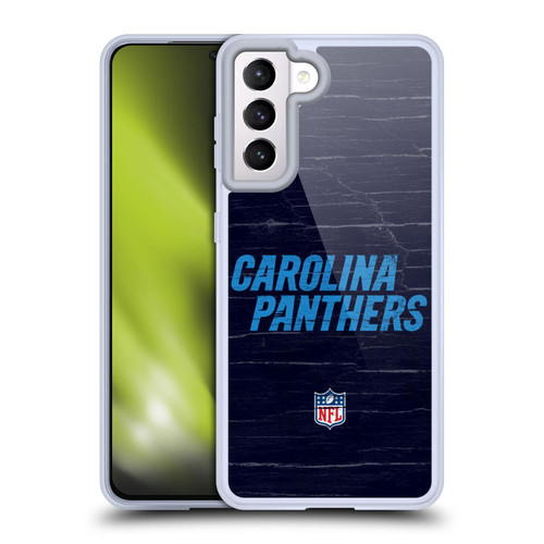 NFL Carolina Panthers Logo Distressed Look Soft Gel Case for Samsung Galaxy S21 5G