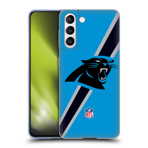 NFL Carolina Panthers Logo Stripes Soft Gel Case for Samsung Galaxy S21 5G