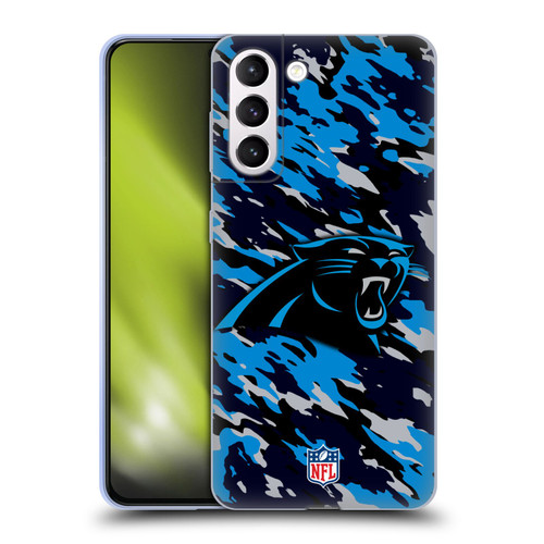 NFL Carolina Panthers Logo Camou Soft Gel Case for Samsung Galaxy S21+ 5G