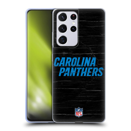 NFL Carolina Panthers Logo Distressed Look Soft Gel Case for Samsung Galaxy S21 Ultra 5G