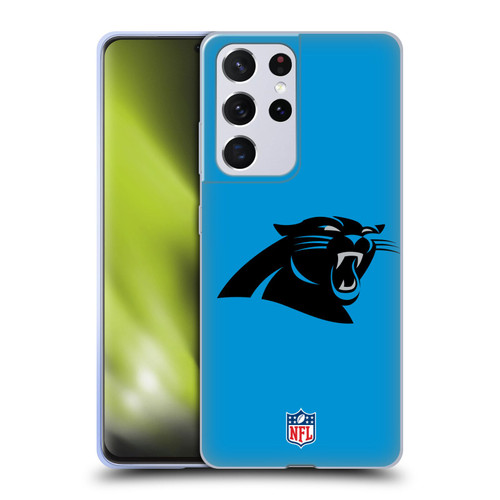 NFL Carolina Panthers Logo Plain Soft Gel Case for Samsung Galaxy S21 Ultra 5G