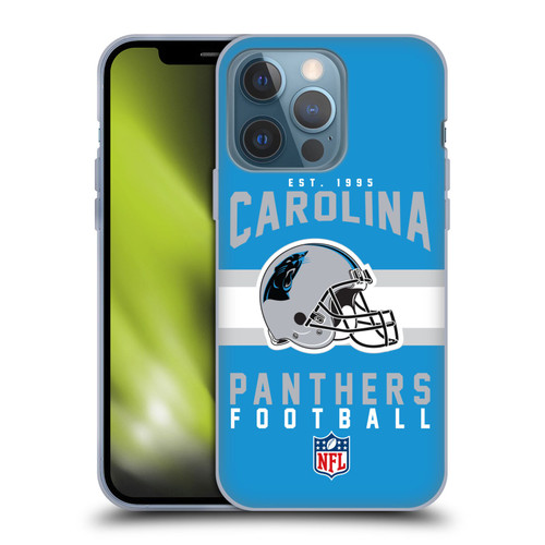 NFL Carolina Panthers Graphics Helmet Typography Soft Gel Case for Apple iPhone 13 Pro