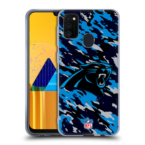 NFL Carolina Panthers Logo Camou Soft Gel Case for Samsung Galaxy M30s (2019)/M21 (2020)
