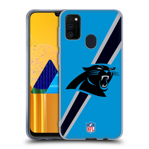 NFL Carolina Panthers Logo Stripes Soft Gel Case for Samsung Galaxy M30s (2019)/M21 (2020)