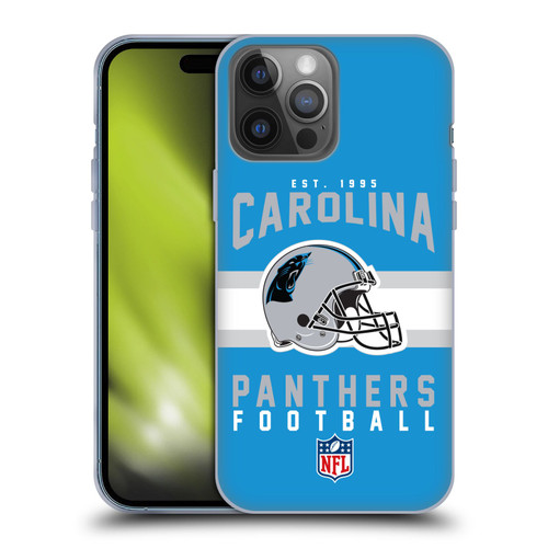 NFL Carolina Panthers Graphics Helmet Typography Soft Gel Case for Apple iPhone 14 Pro Max
