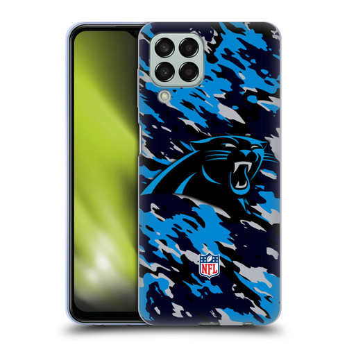NFL Carolina Panthers Logo Camou Soft Gel Case for Samsung Galaxy M33 (2022)