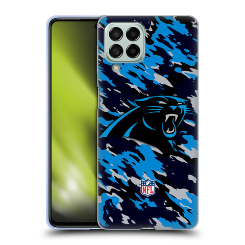 NFL Carolina Panthers Logo Camou Soft Gel Case for Samsung Galaxy M53 (2022)