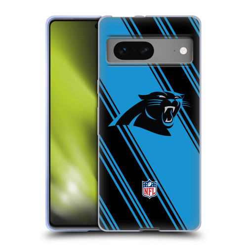 NFL Carolina Panthers Artwork Stripes Soft Gel Case for Google Pixel 7