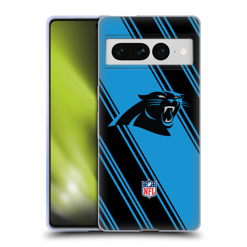 NFL Carolina Panthers Artwork Stripes Soft Gel Case for Google Pixel 7 Pro