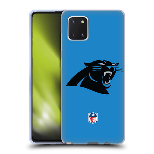 NFL Carolina Panthers Logo Plain Soft Gel Case for Samsung Galaxy Note10 Lite