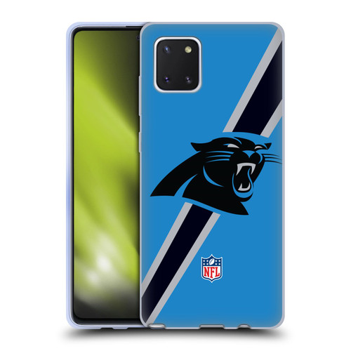 NFL Carolina Panthers Logo Stripes Soft Gel Case for Samsung Galaxy Note10 Lite
