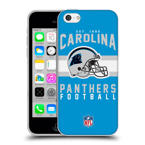 NFL Carolina Panthers Graphics Helmet Typography Soft Gel Case for Apple iPhone 5c