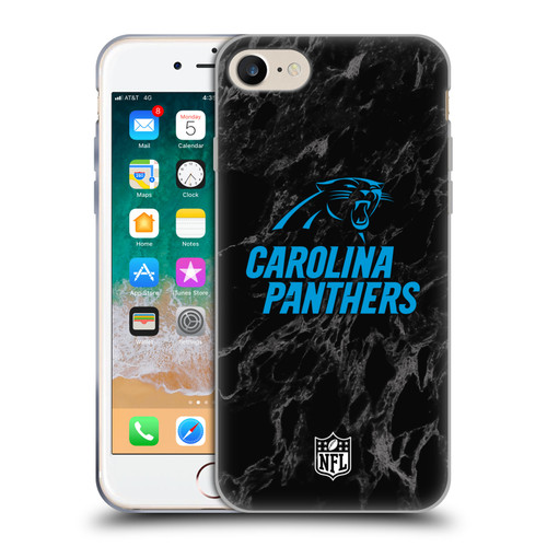 NFL Carolina Panthers Graphics Coloured Marble Soft Gel Case for Apple iPhone 7 / 8 / SE 2020 & 2022