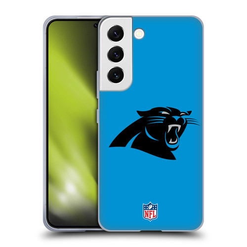 NFL Carolina Panthers Logo Plain Soft Gel Case for Samsung Galaxy S22 5G