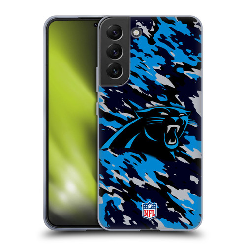 NFL Carolina Panthers Logo Camou Soft Gel Case for Samsung Galaxy S22+ 5G