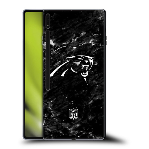NFL Carolina Panthers Artwork Marble Soft Gel Case for Samsung Galaxy Tab S8 Ultra