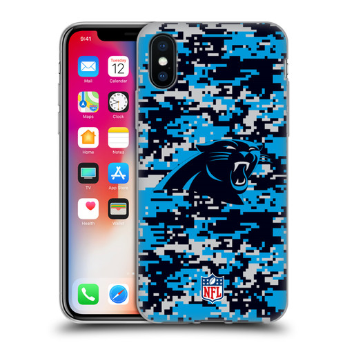 NFL Carolina Panthers Graphics Digital Camouflage Soft Gel Case for Apple iPhone X / iPhone XS
