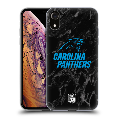 NFL Carolina Panthers Graphics Coloured Marble Soft Gel Case for Apple iPhone XR