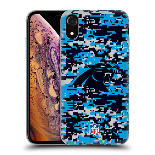 NFL Carolina Panthers Graphics Digital Camouflage Soft Gel Case for Apple iPhone XR