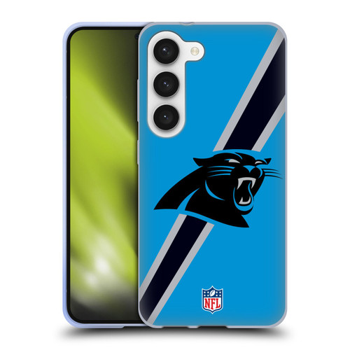 NFL Carolina Panthers Logo Stripes Soft Gel Case for Samsung Galaxy S23 5G