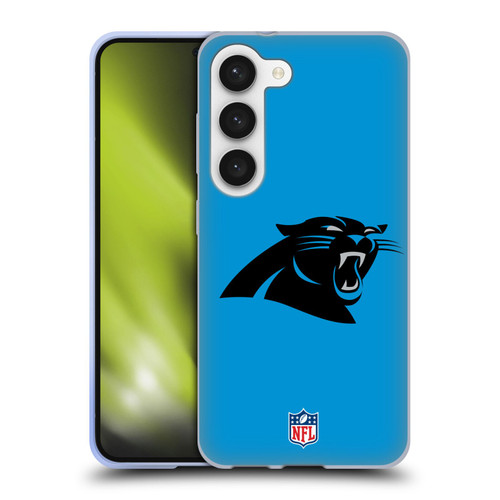 NFL Carolina Panthers Logo Plain Soft Gel Case for Samsung Galaxy S23 5G