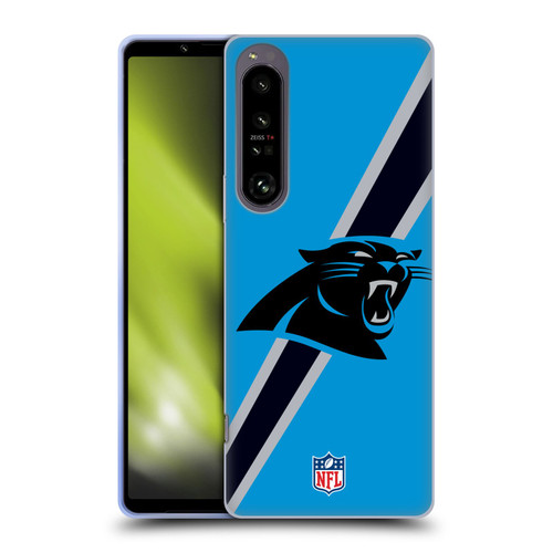 NFL Carolina Panthers Logo Stripes Soft Gel Case for Sony Xperia 1 IV