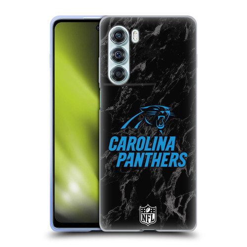 NFL Carolina Panthers Graphics Coloured Marble Soft Gel Case for Motorola Edge S30 / Moto G200 5G